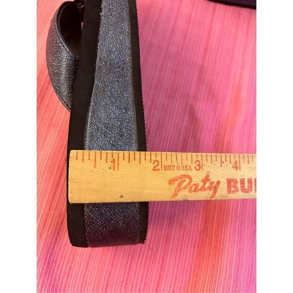 Ingari platform flip flop sandals size 8-8.5 light weight Blue sparkle strap - Picture 5 of 5